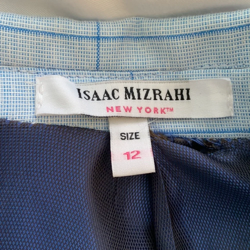 Isaac Mizrahi Light Blue Checkered Kids Blazer - Picture 6 of 6